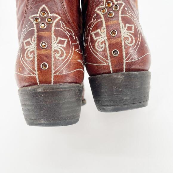 Old Gringo Cognac Milagros Cross Crystal Embellished Western Cowgirl Boot size 8 - Picture 8 of 10